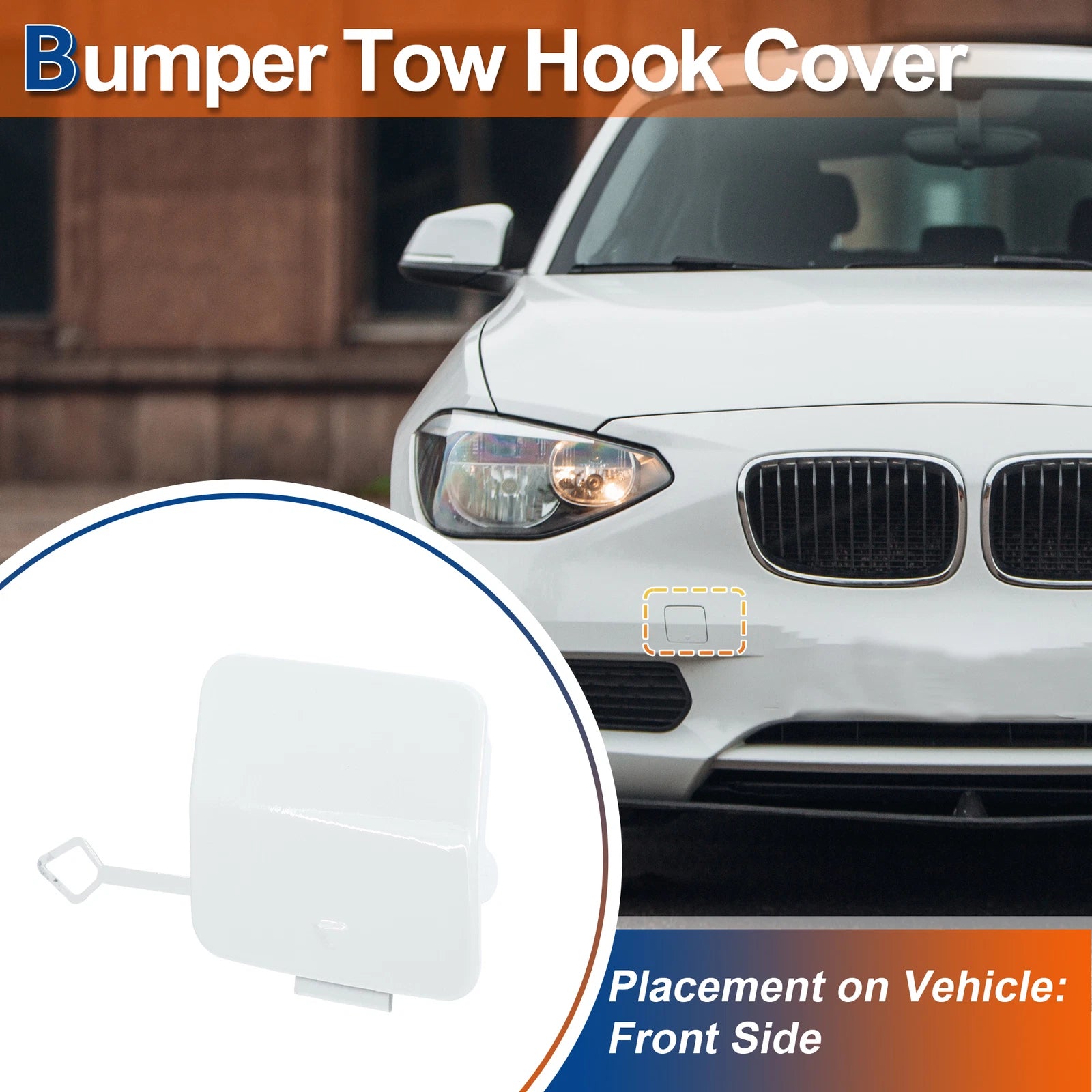 Front Tow Hook Cover for BMW 1 Series F20 (2012–2019) No. 51117292947 Pure White
