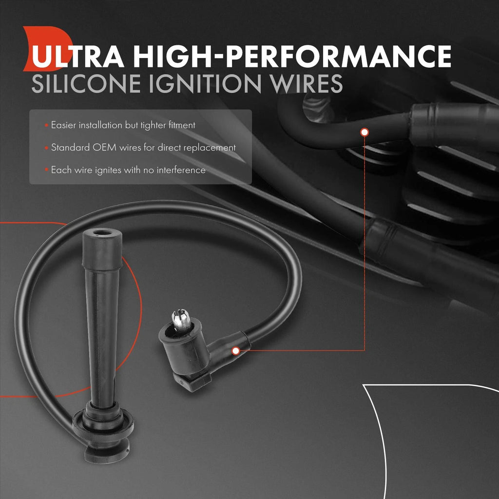 Set of 4 Spark Plug Wires for Kia Rio (2001–2005)