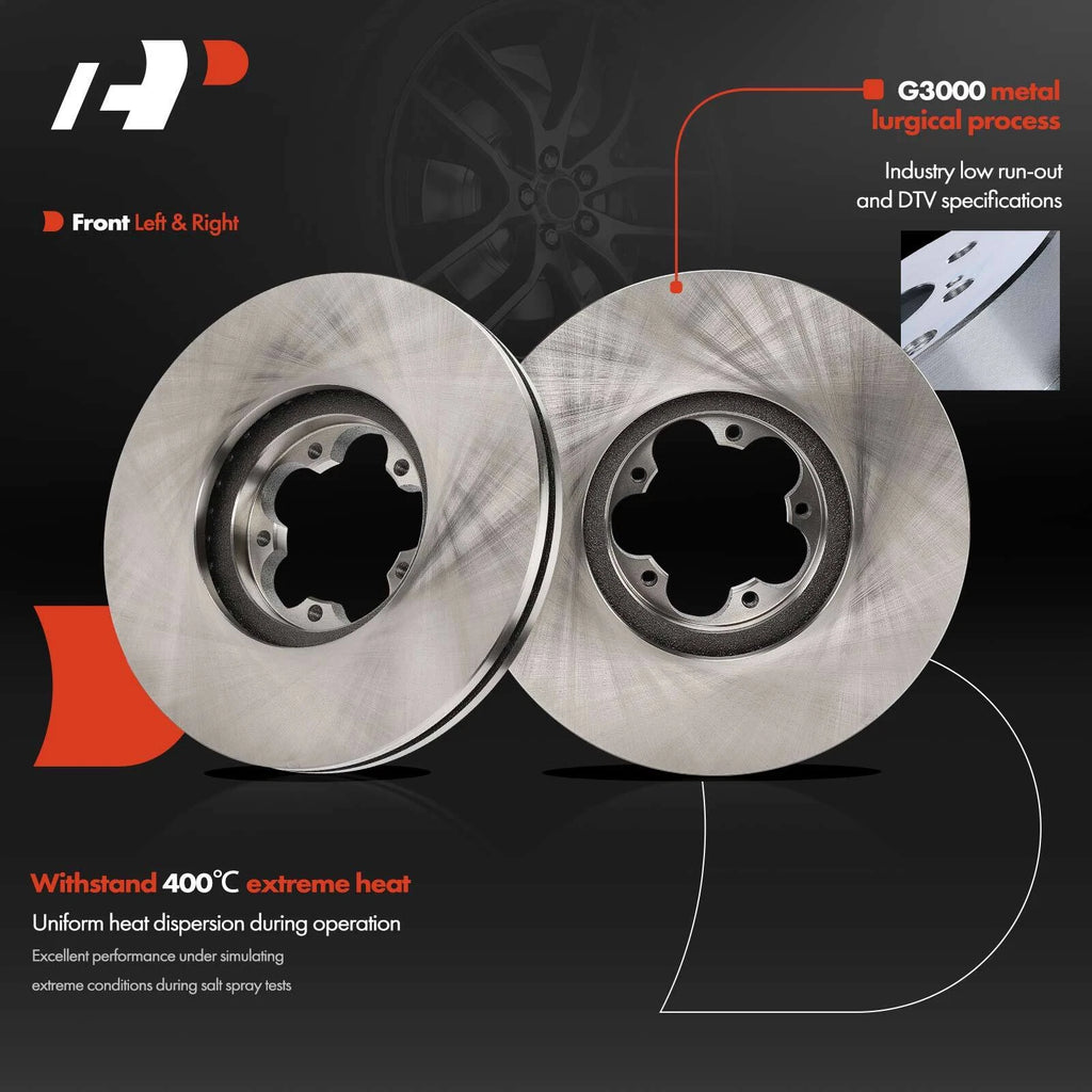 Front Disc Brake Rotors & Ceramic Pads for Ford Transit-150 (2015-2021)