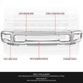 Chrome Front Bumper Face Bar w/ Fog Light Holes for Ford F-250 F-350 (2023–2026)