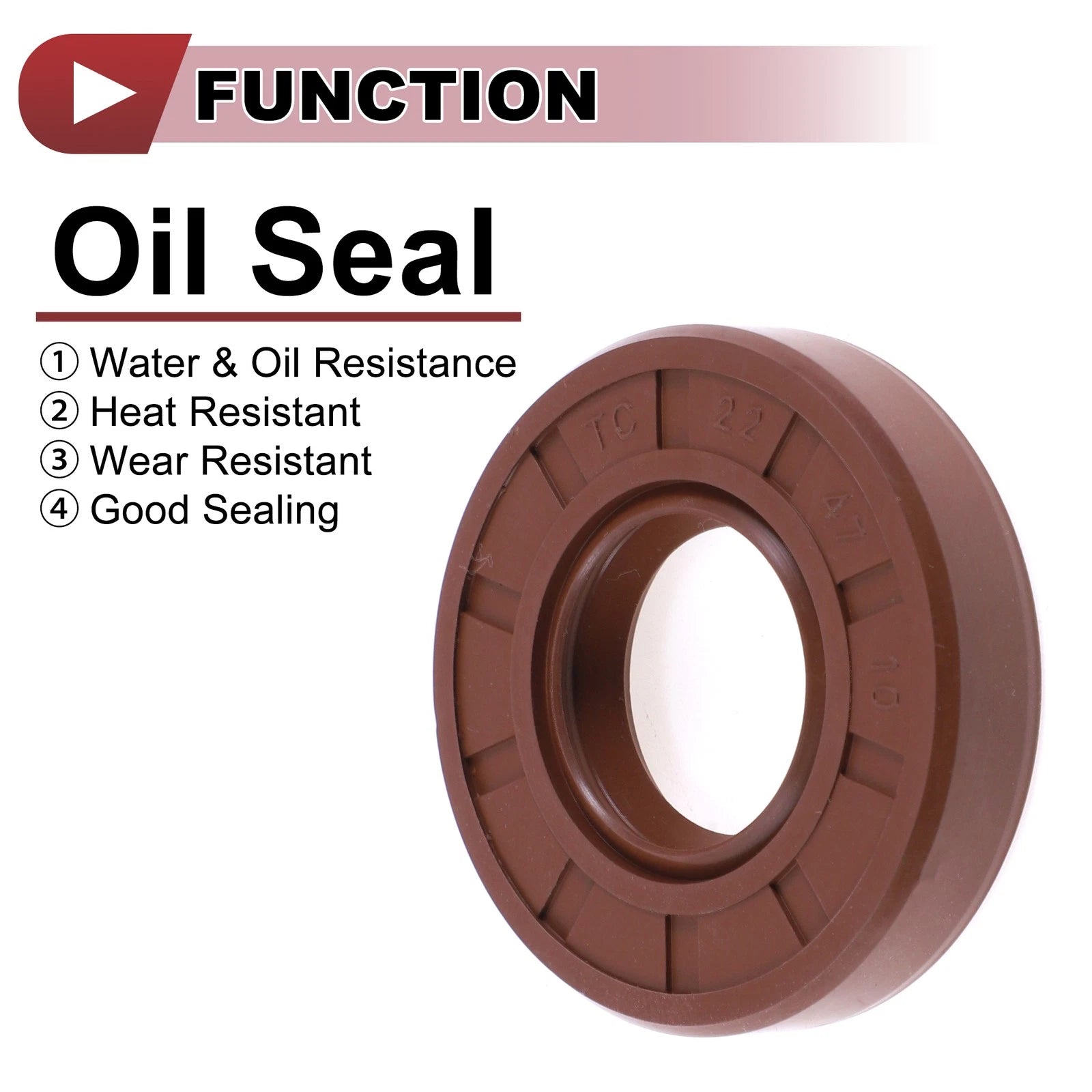 2X Oil Seal Rotary Shaft Seal FKM Rubber 22x47x10mm for Various Models