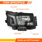 Front Right Headlight for Nissan Frontier (2022–2025) - Black Housing, Clear Lens