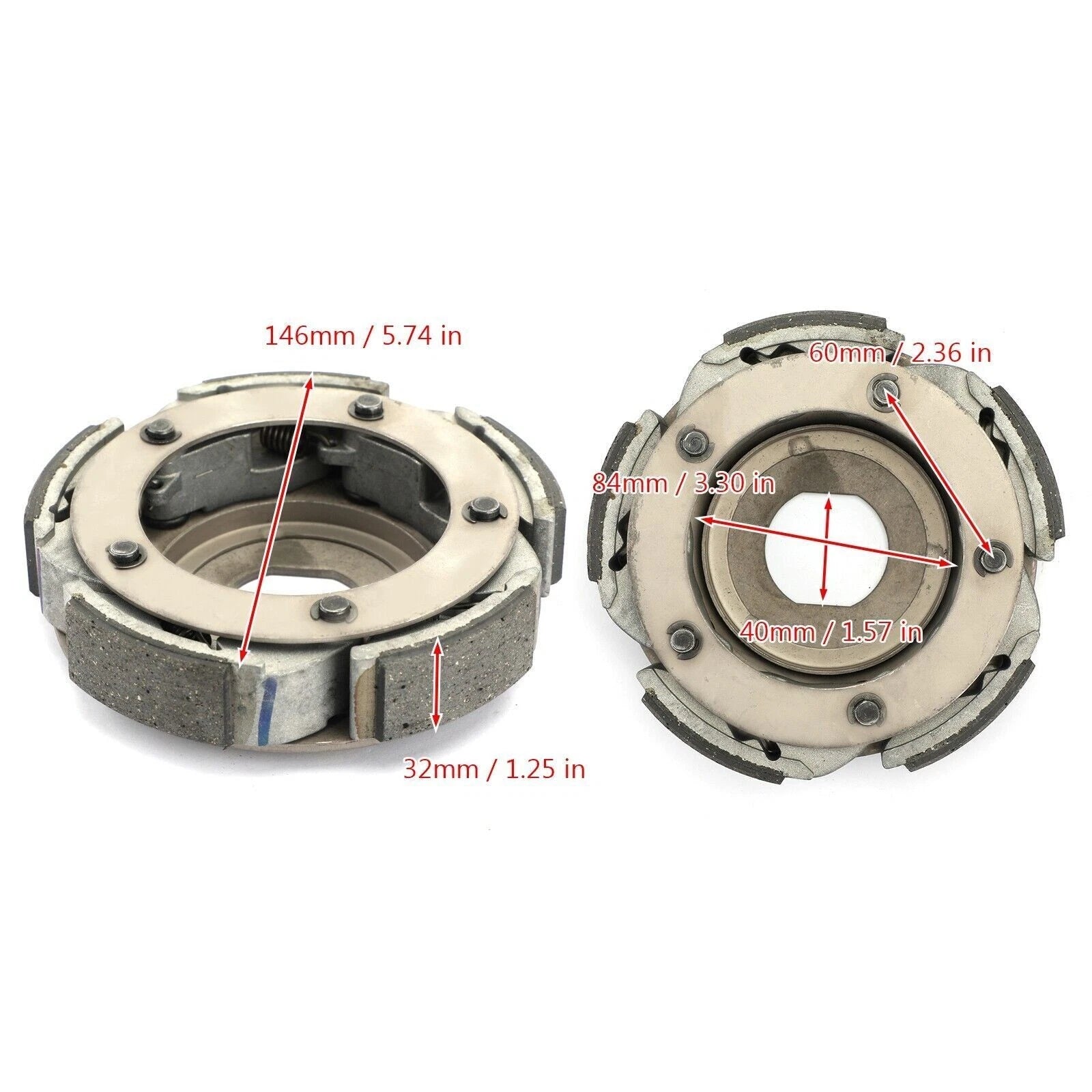 Complete Clutch Shoes Weight Set & Spring for Suzuki Burgman AN400 (1999–2006)