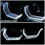 LED 3D Crystal U-Halo Headlights for BMW 3-Series E90 (2009–2012)