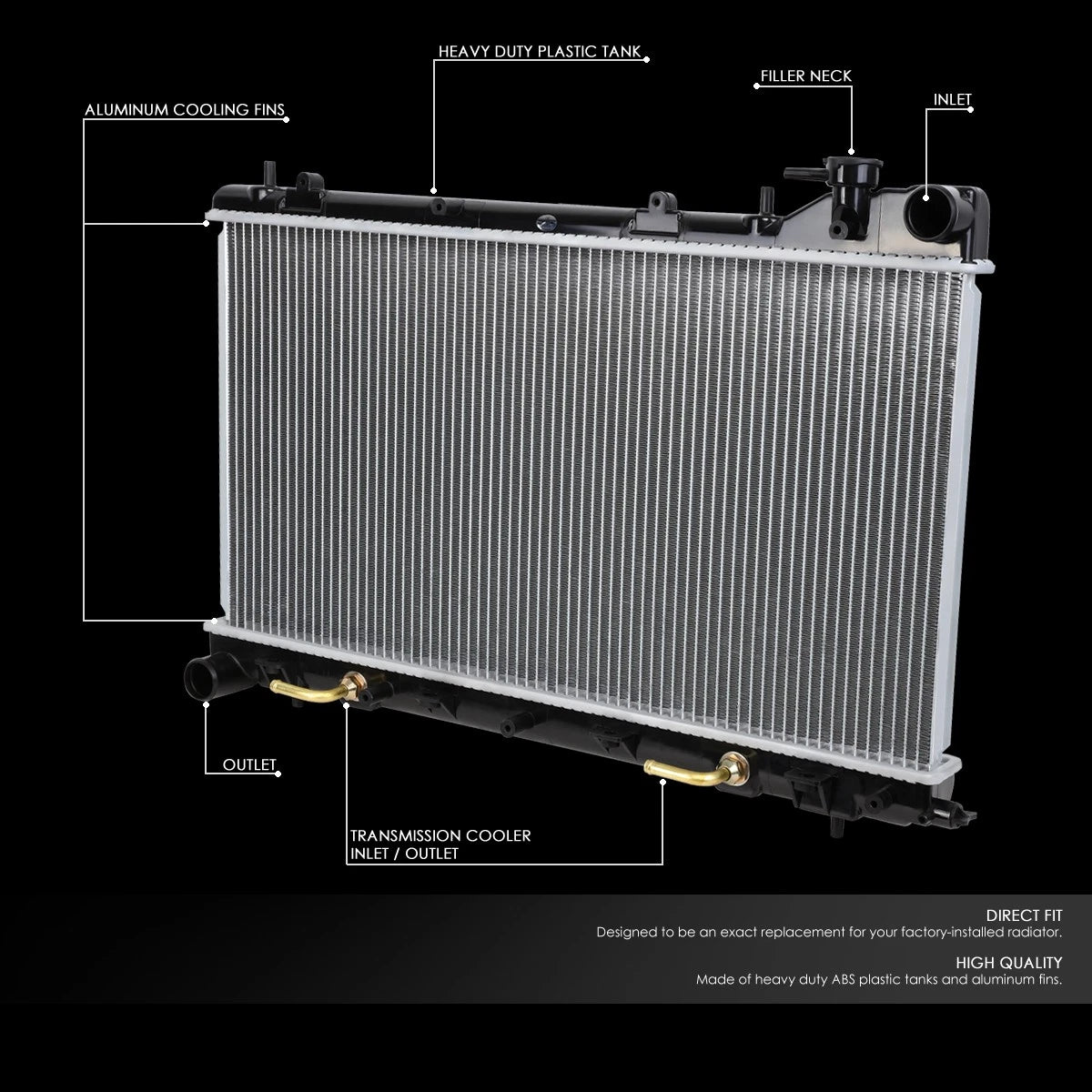Aluminum Radiator for Subaru Forester 2.5L Non Turbo (2003–2008) DPI 13021