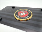 License Plate Cover Black American Flag for Marine Corps USMC (2000–2026)