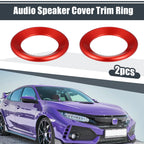 2Pcs Red Door Audio Speaker Ring Cover for Honda Civic (2016–2021) 746453975761