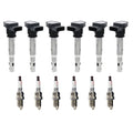 Set of 6 Ignition Coils & Denso U-Groove Spark Plugs for Audi Q5 (2009)