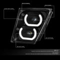 Dual LED Halo Projector Fog Light Lamp for Volvo VN VNL 300 400 740 860 (2003–2017)