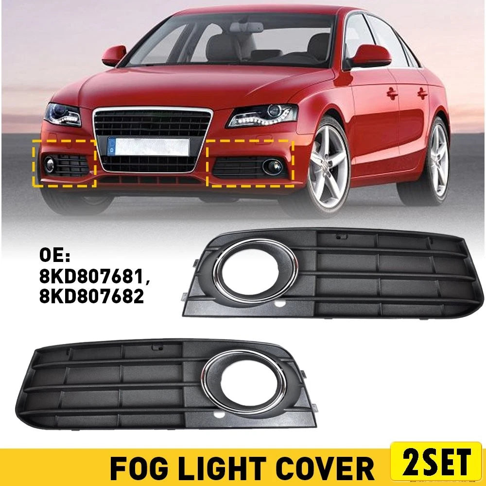 4X Fog Light Lamp Mesh Grille for Audi A4 B8 (2008–2016) 8KD807682