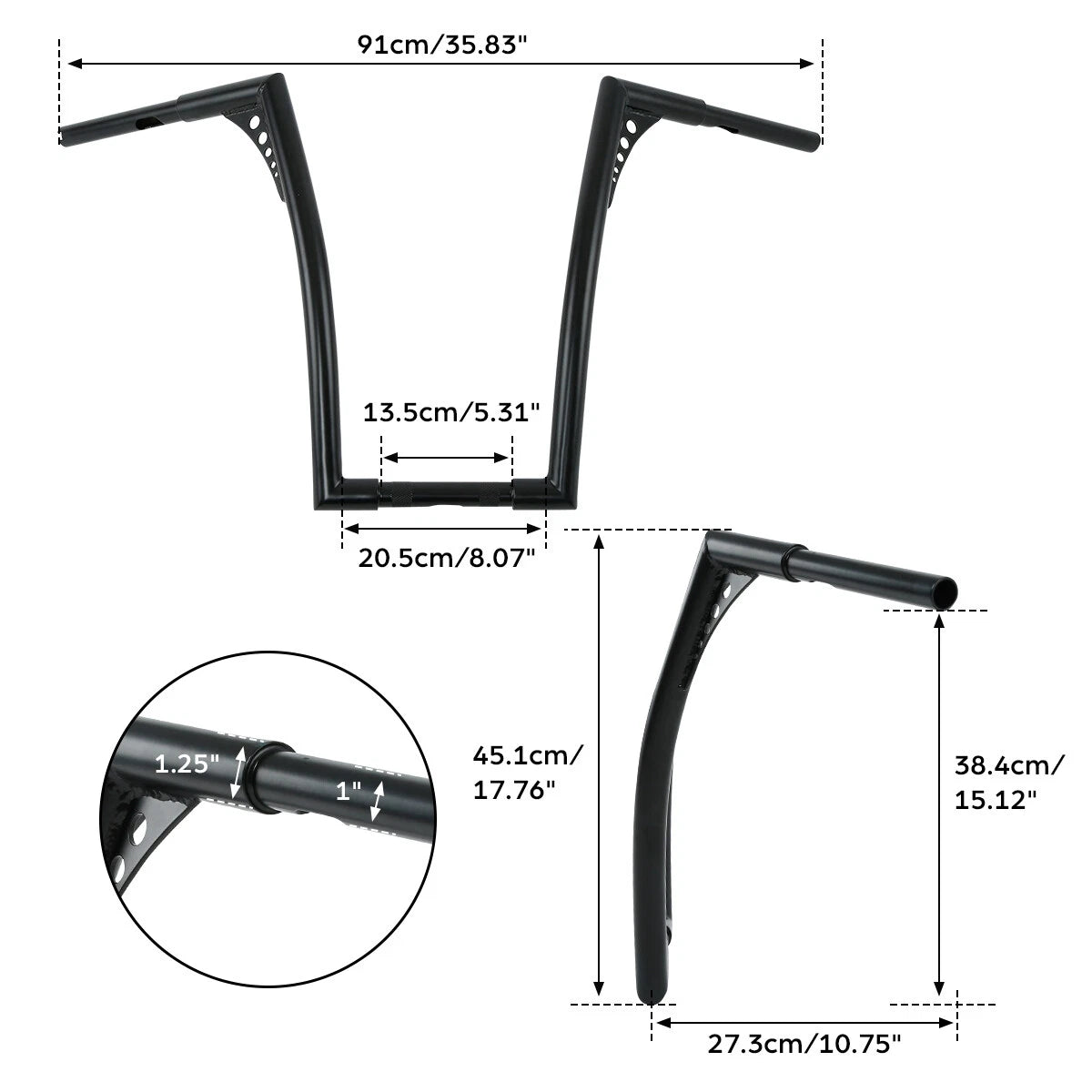 18" Handlebar Hanger Bar for Harley FLST FXST Sportster XL Dyna