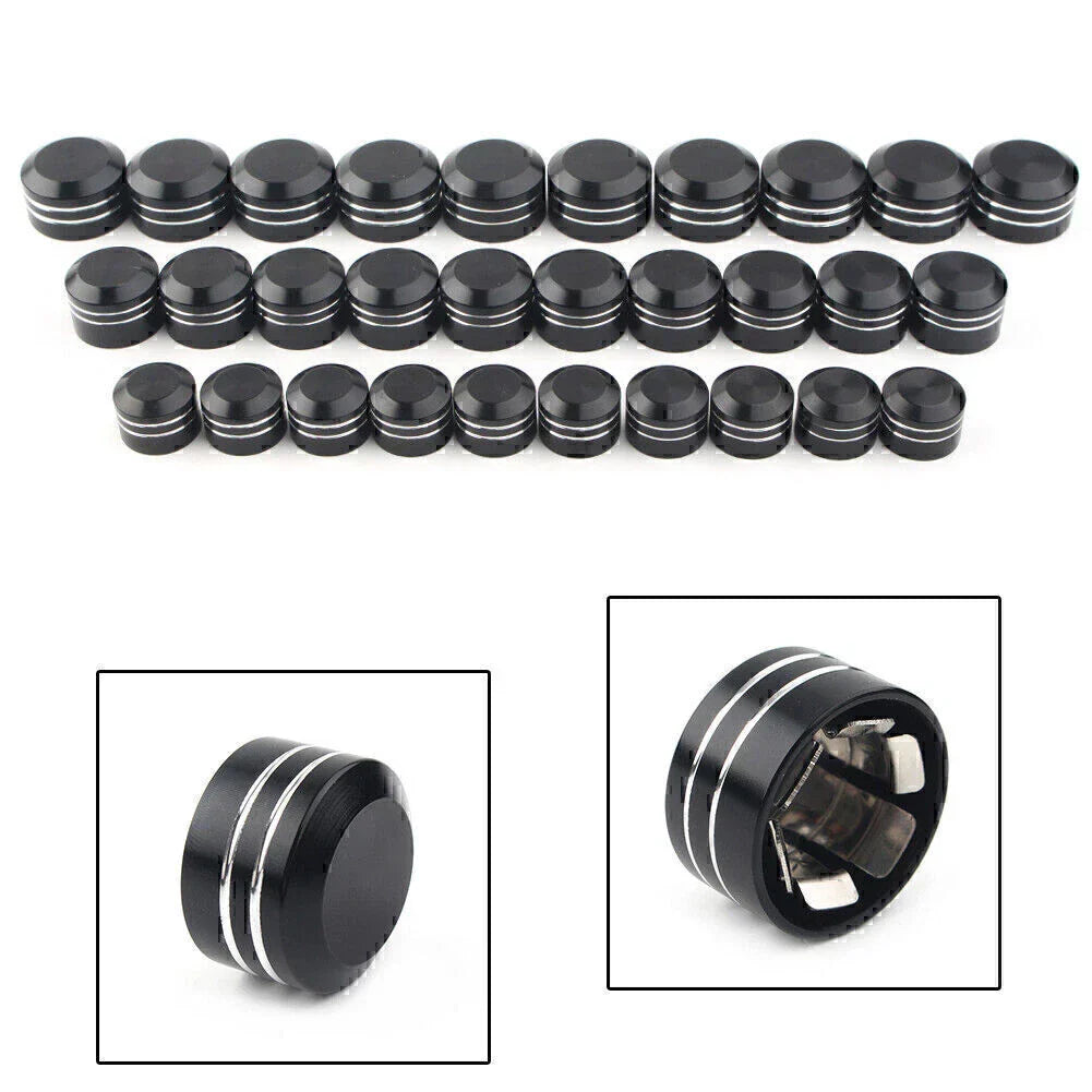 11mm Black CNC Inner Motor Bolt Topper Caps for Harley