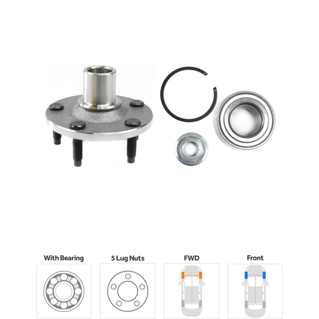 Wheel Hub Kit for Ford Escape (2001–2009) Front Left & Right with Bearing & ABS Ring