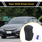 1 Pc Gear Shift Knob Cover for Honda Accord (2008–2012) Black Blue Faux Leather