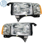 Headlights Pair for Dodge Ram 1500-3500 (1994-2002) Halogen