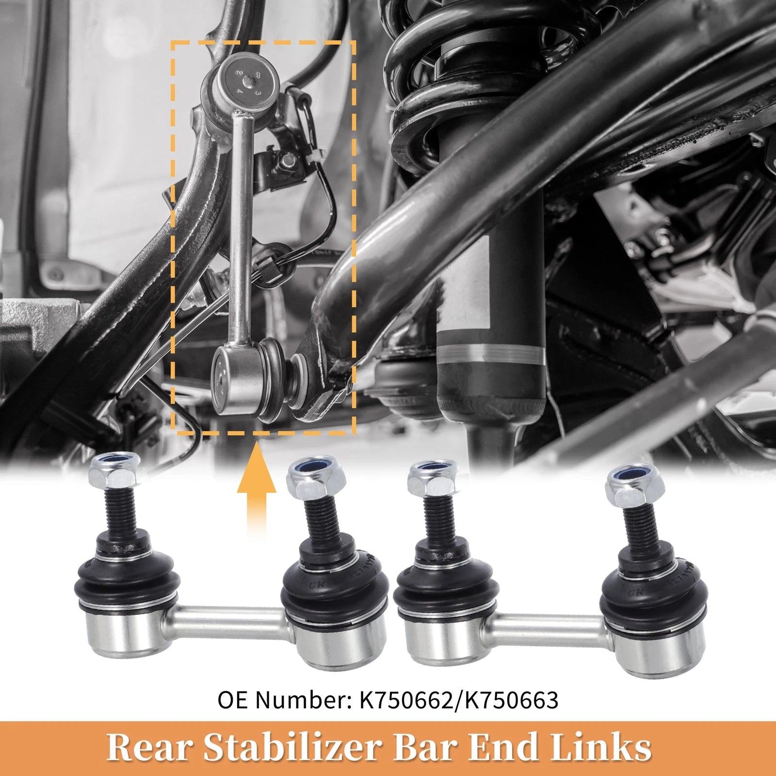 2pcs Rear Stabiliser Sway Bar Link for Nissan Altima (2013–2018) No.K750662/K750663