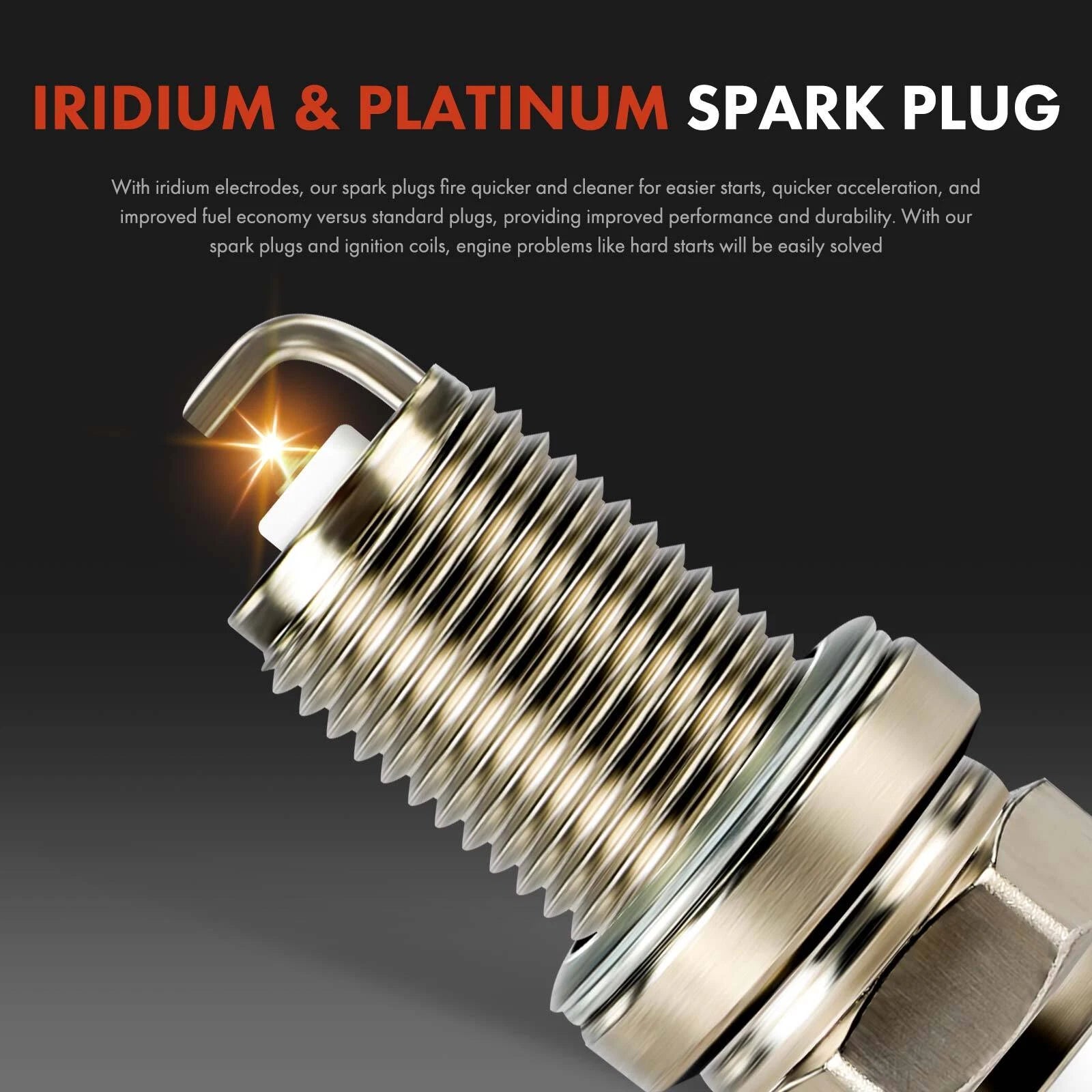 2X Ignition Coil & 4X Iridium Spark Plugs for Chevy Metro (1998-2001)