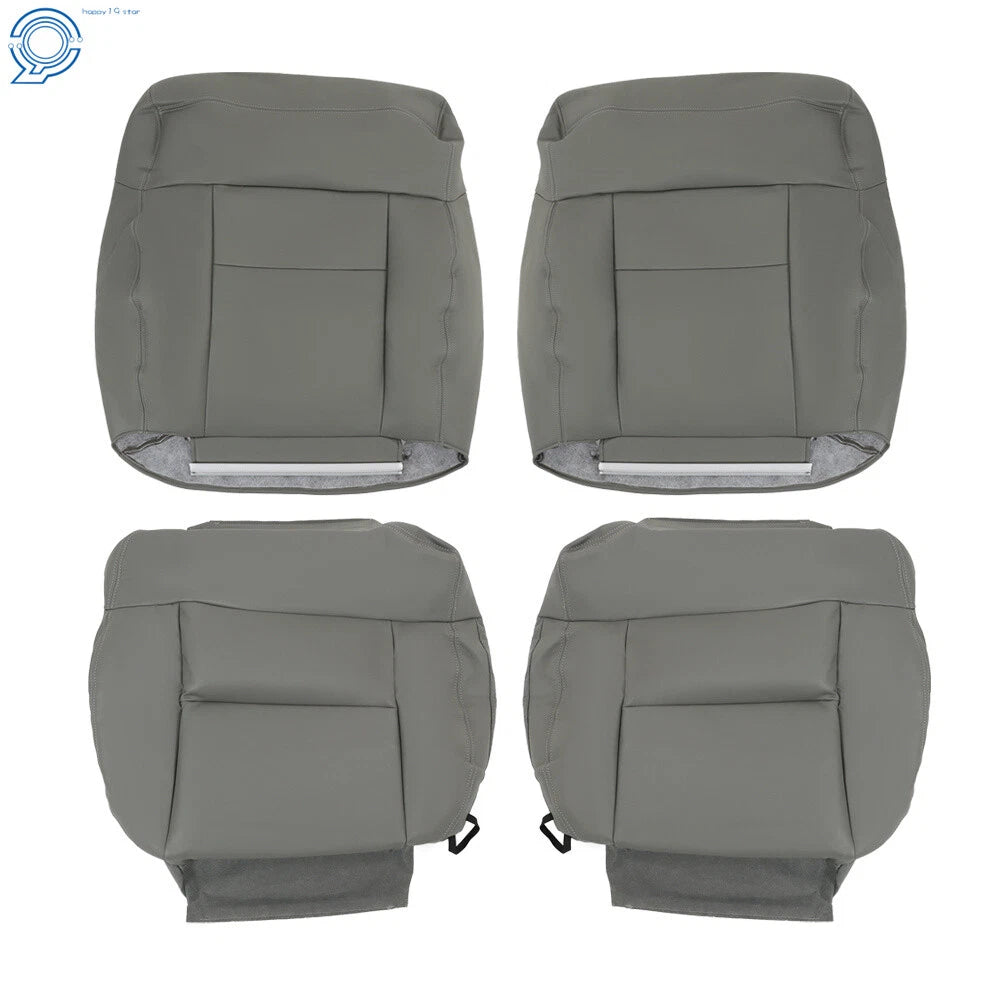 Set of 2 Leather Seat Covers for Ford F150 Lariat XLT (2004–2008) Gray