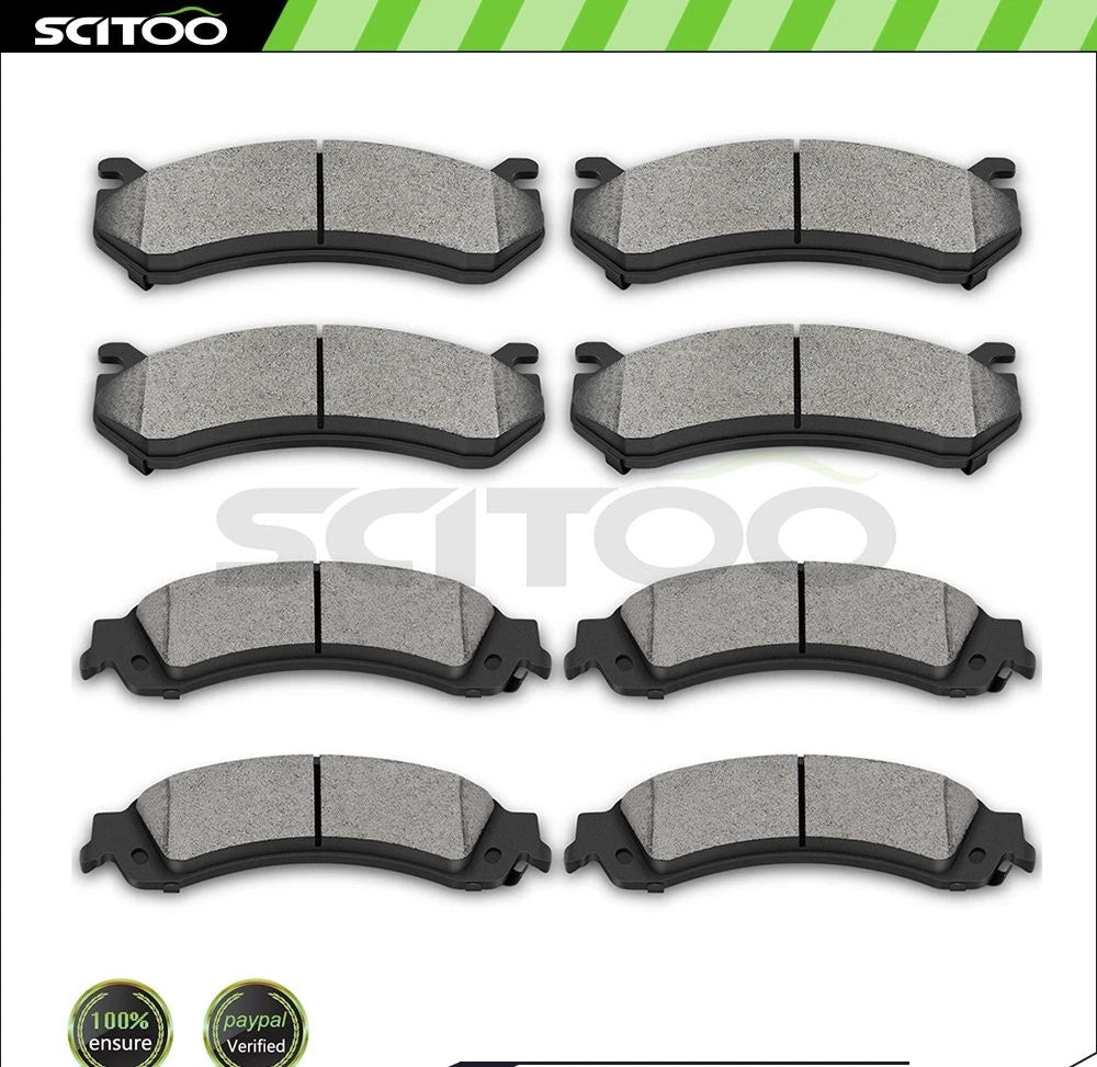 Set of 4 Premium Brake Pads for Cadillac GMC Chevy