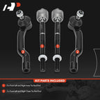 Set of 4 Front Inner & Outer Tie Rod Ends for Chevrolet Tracker Suzuki Vitara (1999–2004)