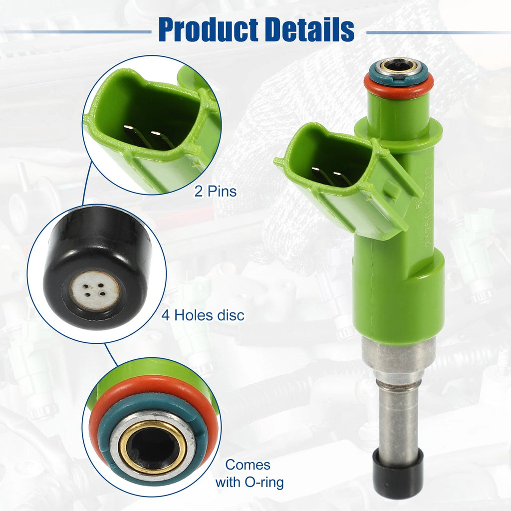 Set of 4 Fuel Injector Nozzles 23209-0C050 for Toyota Hilux Vigo (2005–2015)