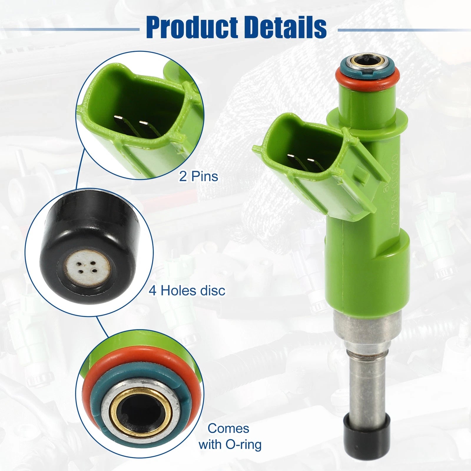 Set of 4 Fuel Injector Nozzles 23209-0C050 for Toyota Hilux Vigo (2005–2015)