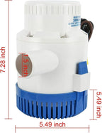 3000GPH 12V Non-Auto Submersible Bilge Pump for Boat (1-1/2" Hose)