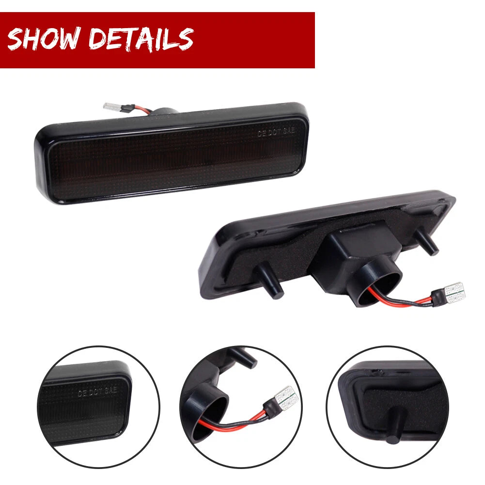 Smoked White LED Front Side Marker Lights for Dodge Ram Truck (1972–1993)