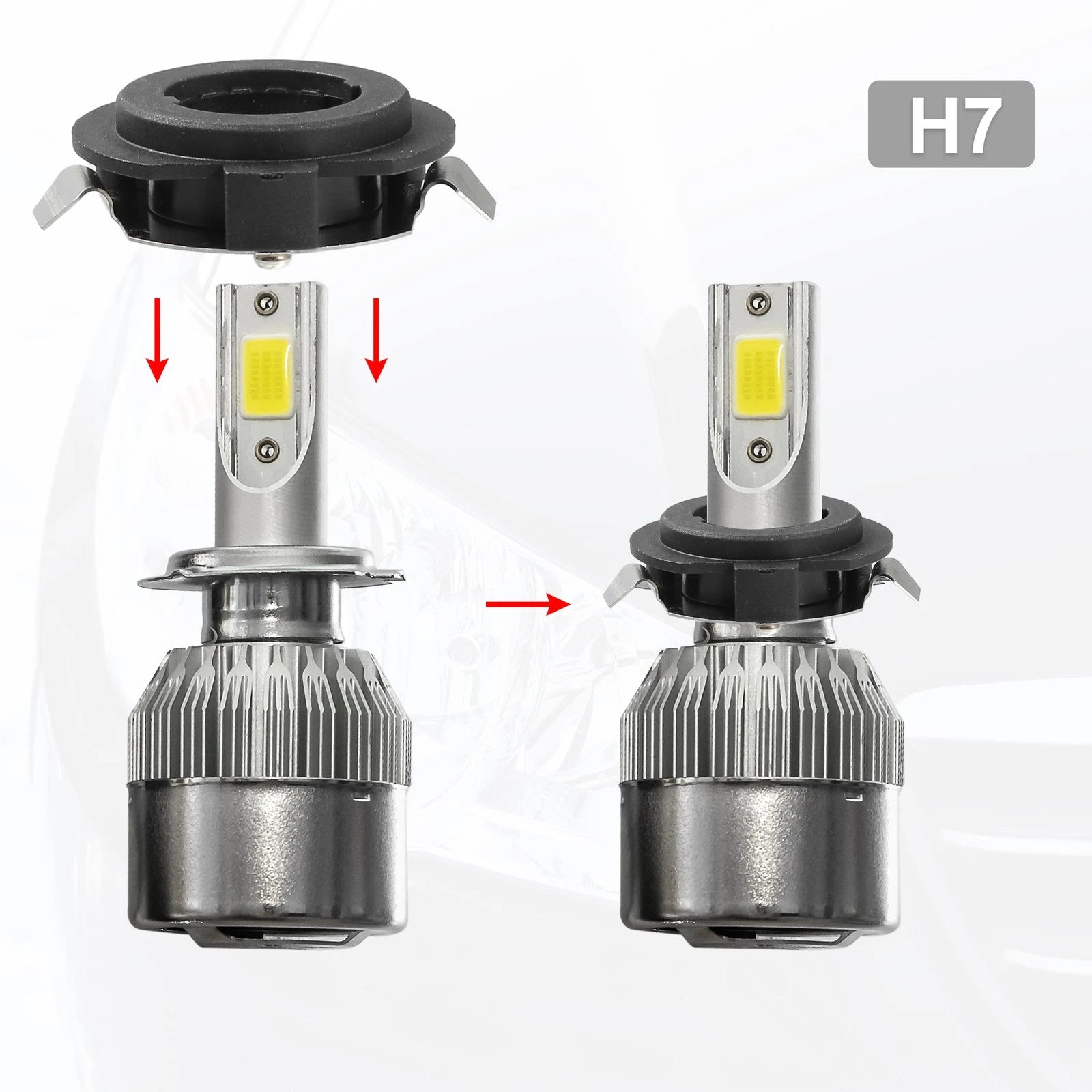 Set of 1 H7 LED Headlight Adapter Bases for Audi A3 (2009–2010)