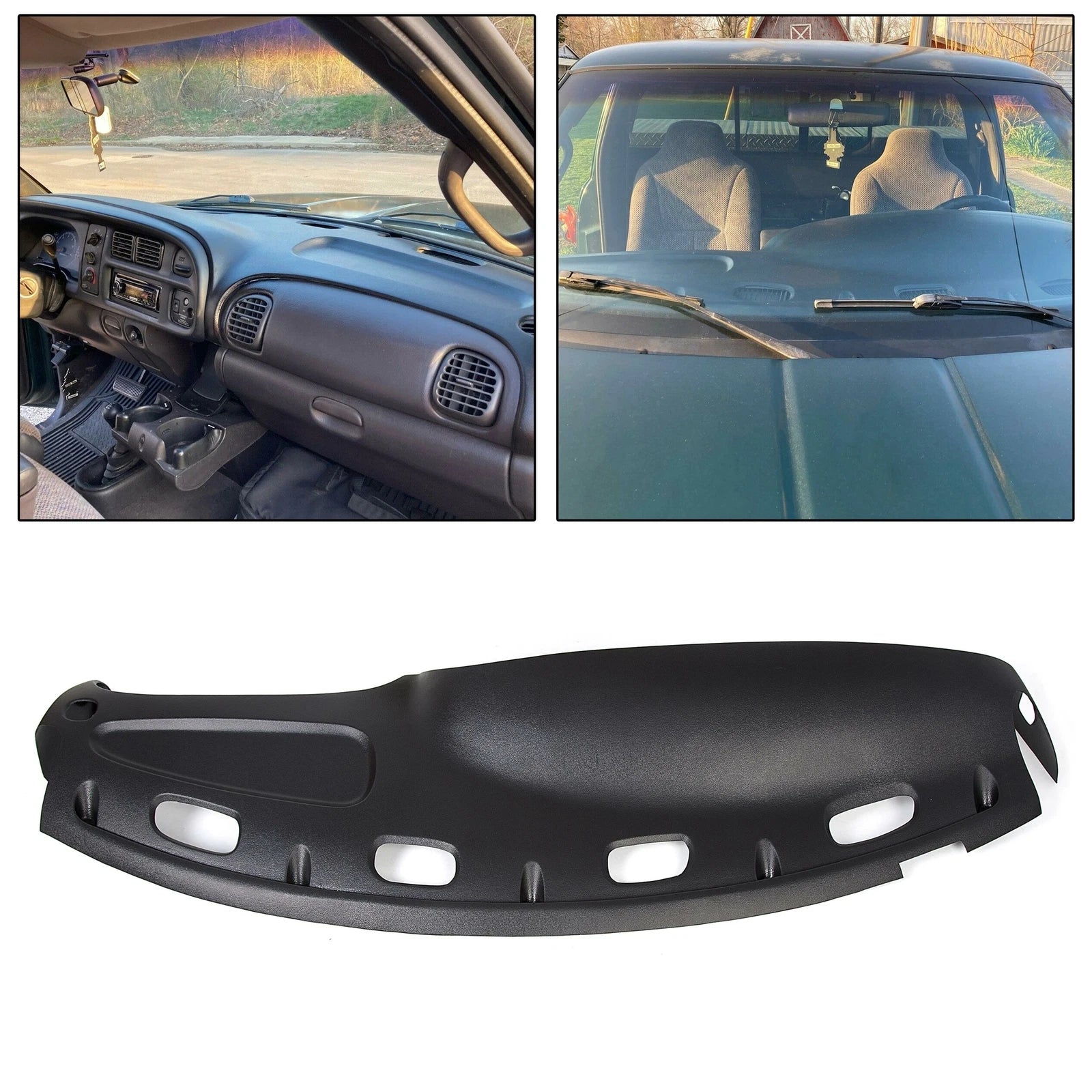 Dash Cover for Dodge Ram 1500 2500 3500 (1998-2001) Black Overlay Cap