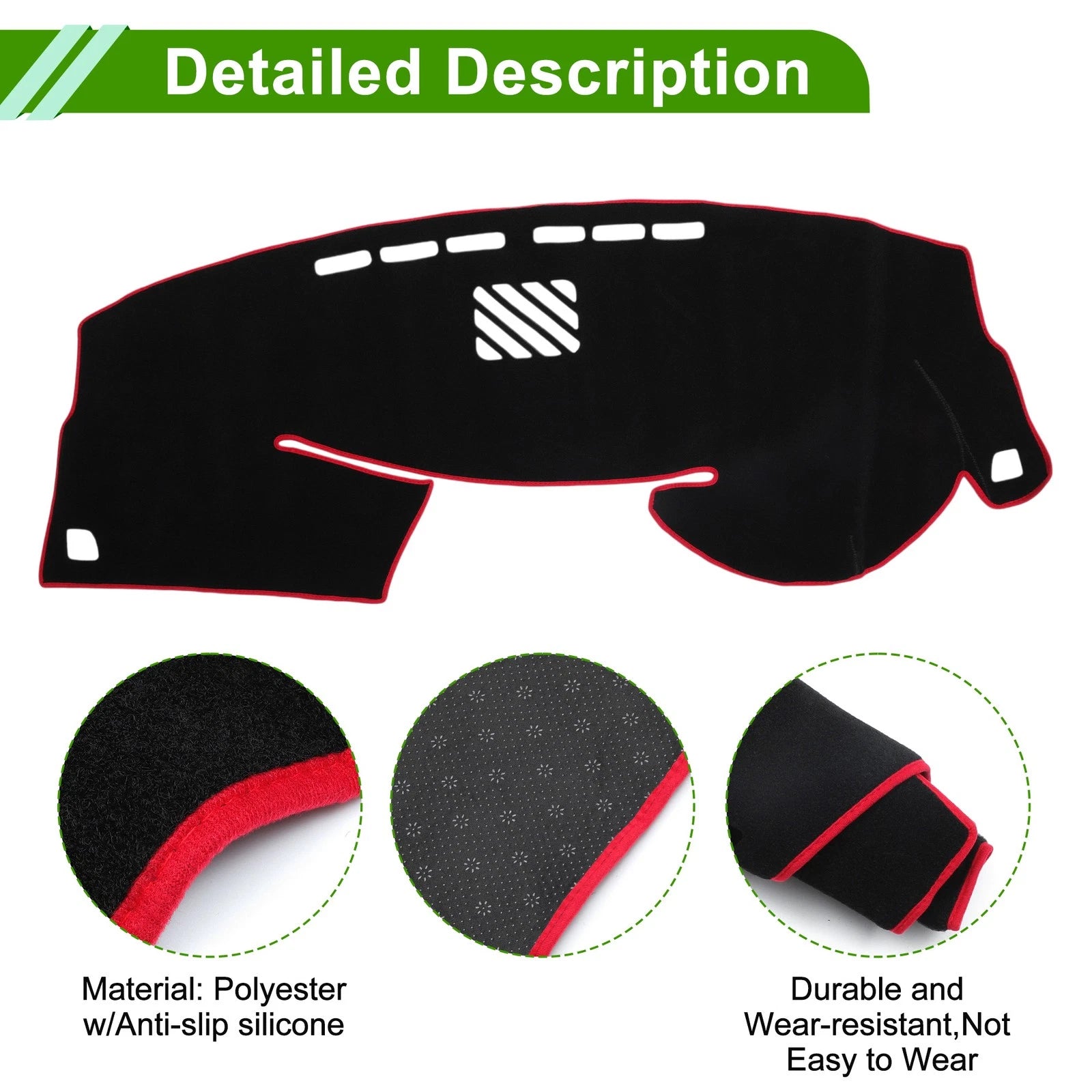 Dashboard Dash Cover for Lexus RX 10 Series RX350 RX450h RX270 (2009–2015) Black Red Set