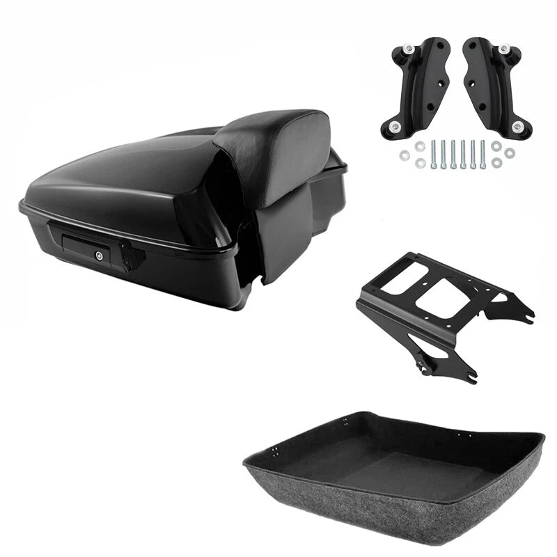 Black Chopped Trunk Backrest Rack for Harley Road Glide (2009–2013)