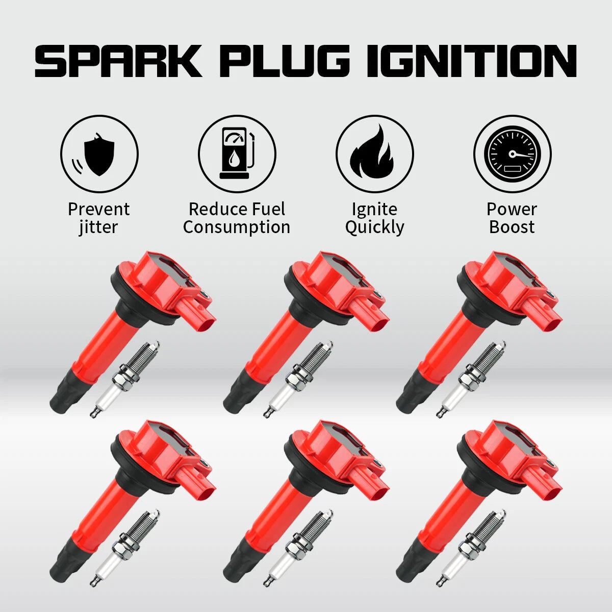6X OEM Ignition Coils + Spark Plugs for Ford Lincoln Mazda 3.7L 3.5L V6 UF553