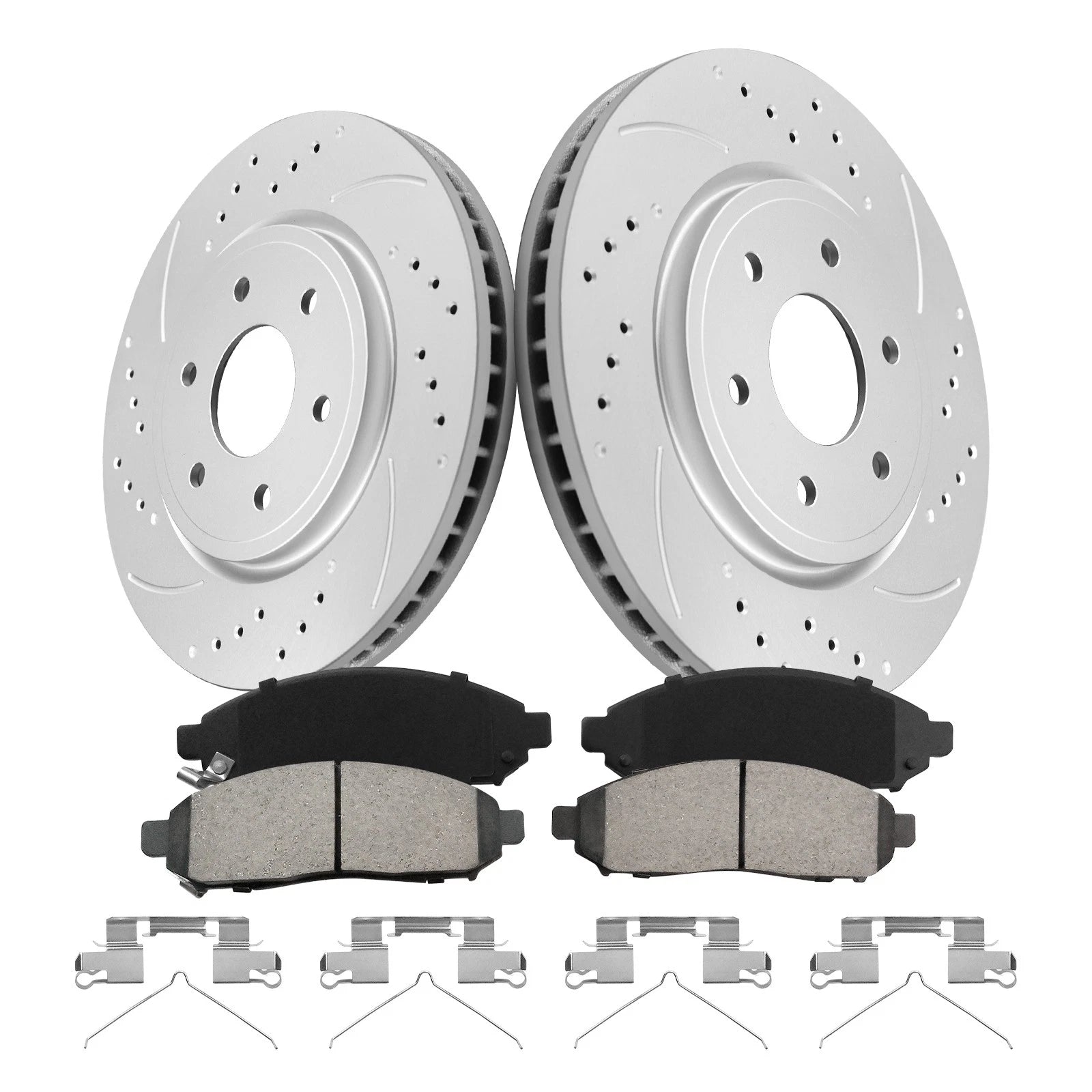 Front Drilled Rotors Brake Pads Kit for Nissan Pathfinder Frontier Xterra (2005–2019)