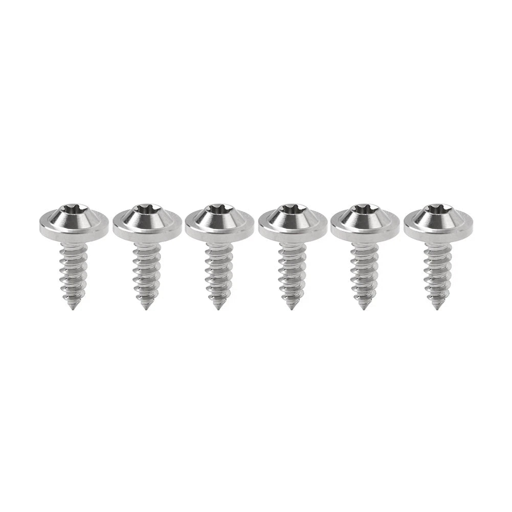 Set of 6 Titanium M5x15mm Torx Head Self Tapping Screws