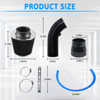 3" Cold Air Intake Filter Induction Kit for Universal Cars (76mm)