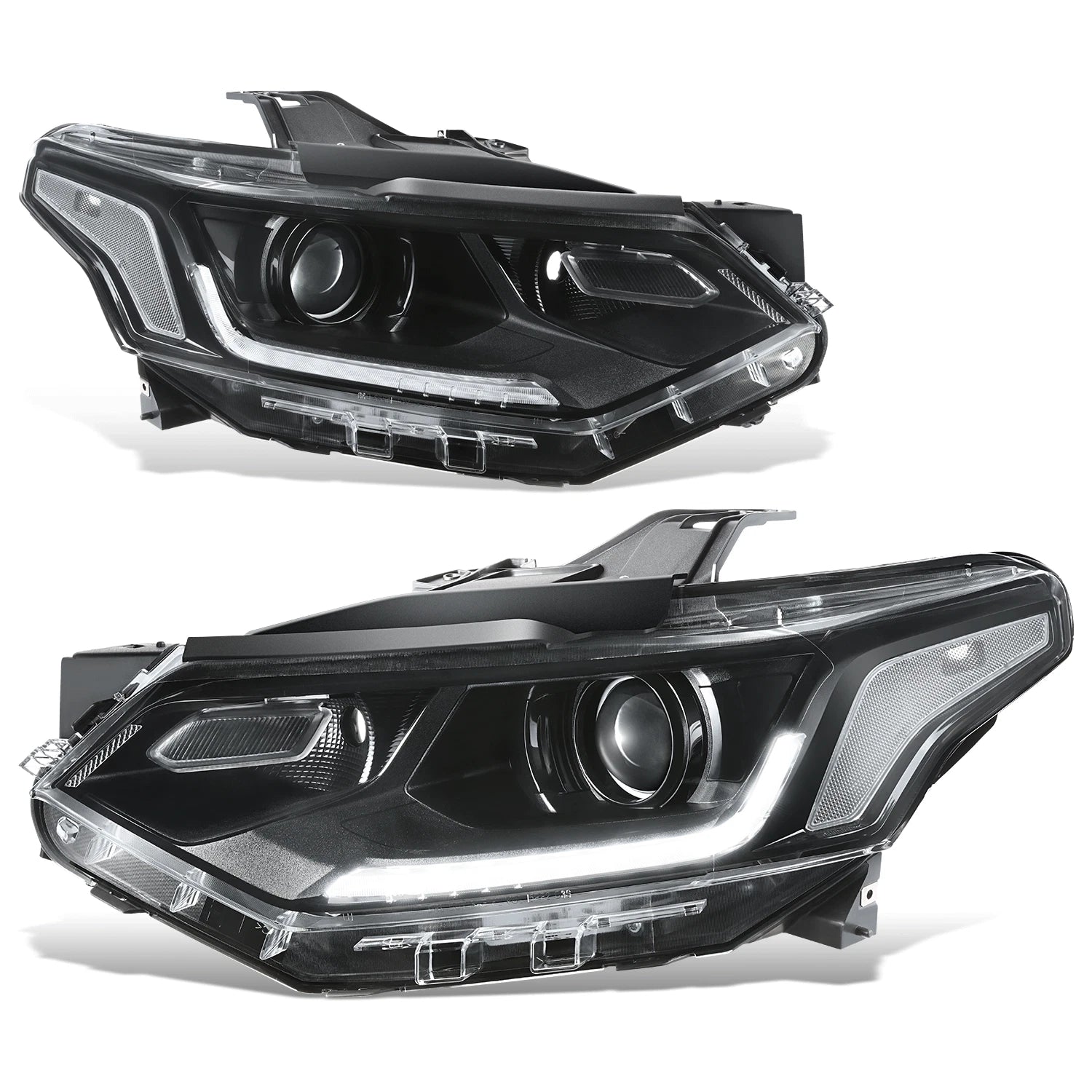 Projector Headlights for Chevrolet Traverse (2018–2021) - Black Housing, Clear Lens