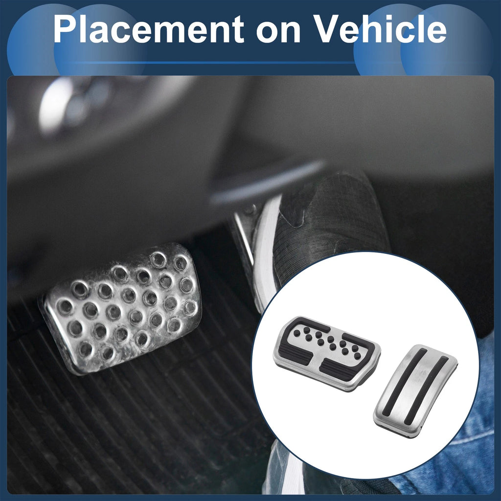 2X Automatic Foot Accelerator Pedal Covers for Ford Focus 3 (2012–2016) Silver Tone