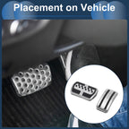 2X Automatic Foot Accelerator Pedal Covers for Ford Focus 3 (2012–2016) Silver Tone