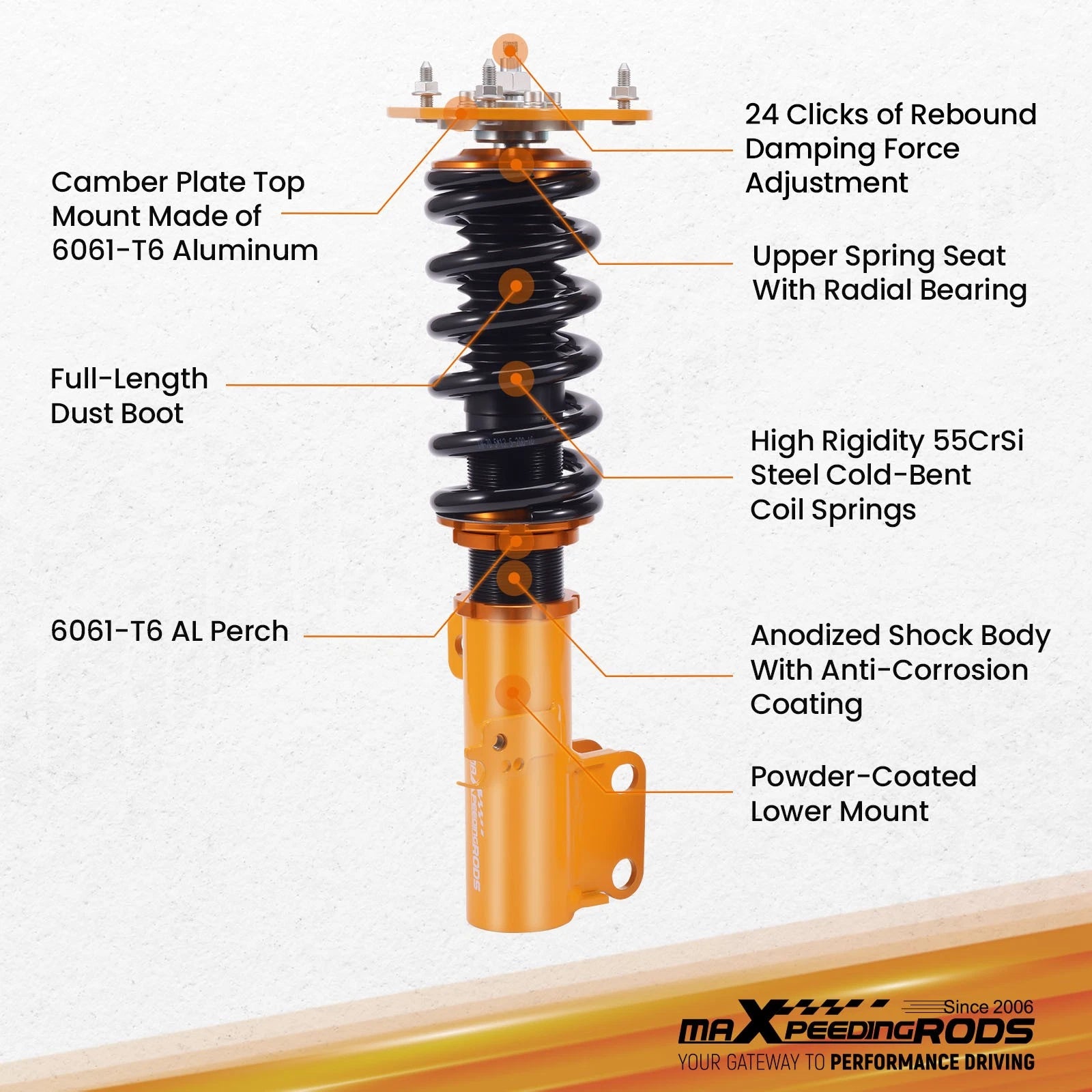 Coilover Shock Absorber Kit for Toyota Corolla (2009-2017)