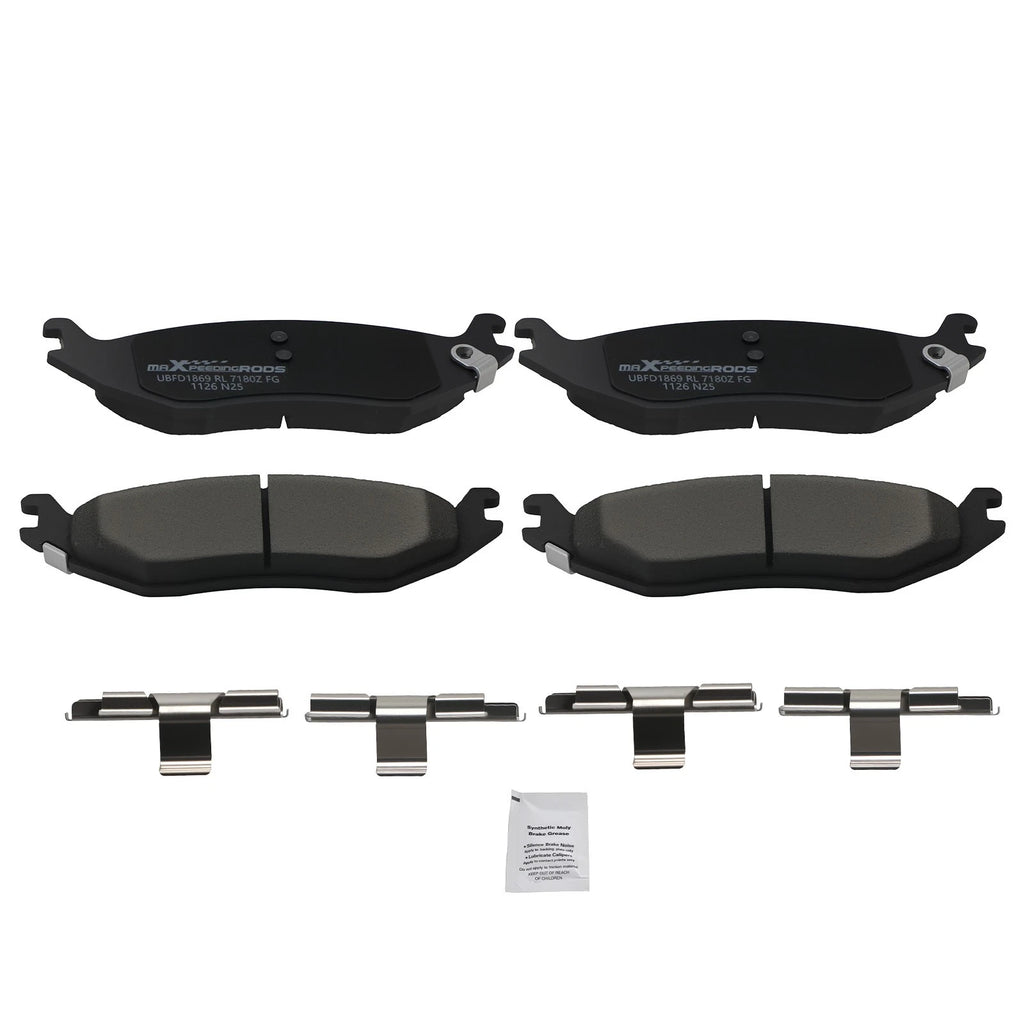 Set of 4 Rear Ceramic Brake Pads for Dodge Ram 1500 (2002–2006) D898 P898
