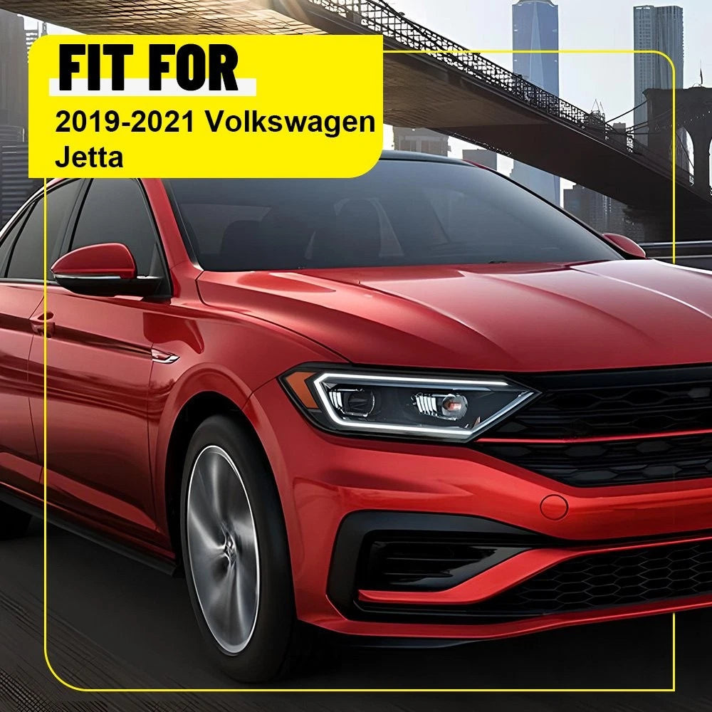 Set of 6 Gloss Black Door Trim Pillar Posts for VW Jetta (2019–2021)