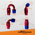 8AN PTFE Steel Braided Oil Fuel Line Fitting Hose End Adaptor Kit