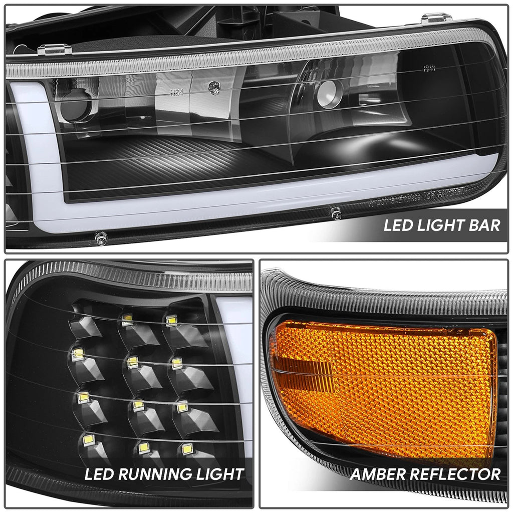 LED DRL Headlight Corner Bumper Signal Lamps for Chevy Silverado (1999–2002)