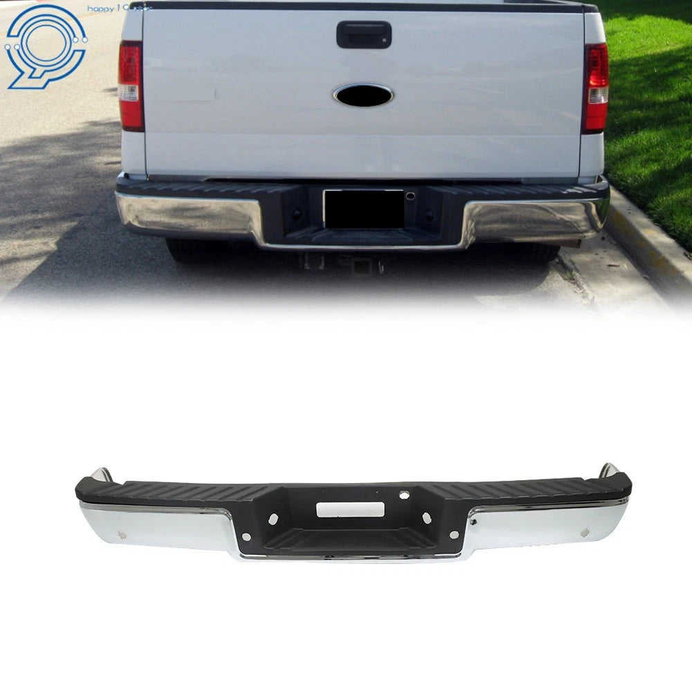 Chrome Steel Rear Step Bumper for Ford F-150 (2004–2006) with Sensor