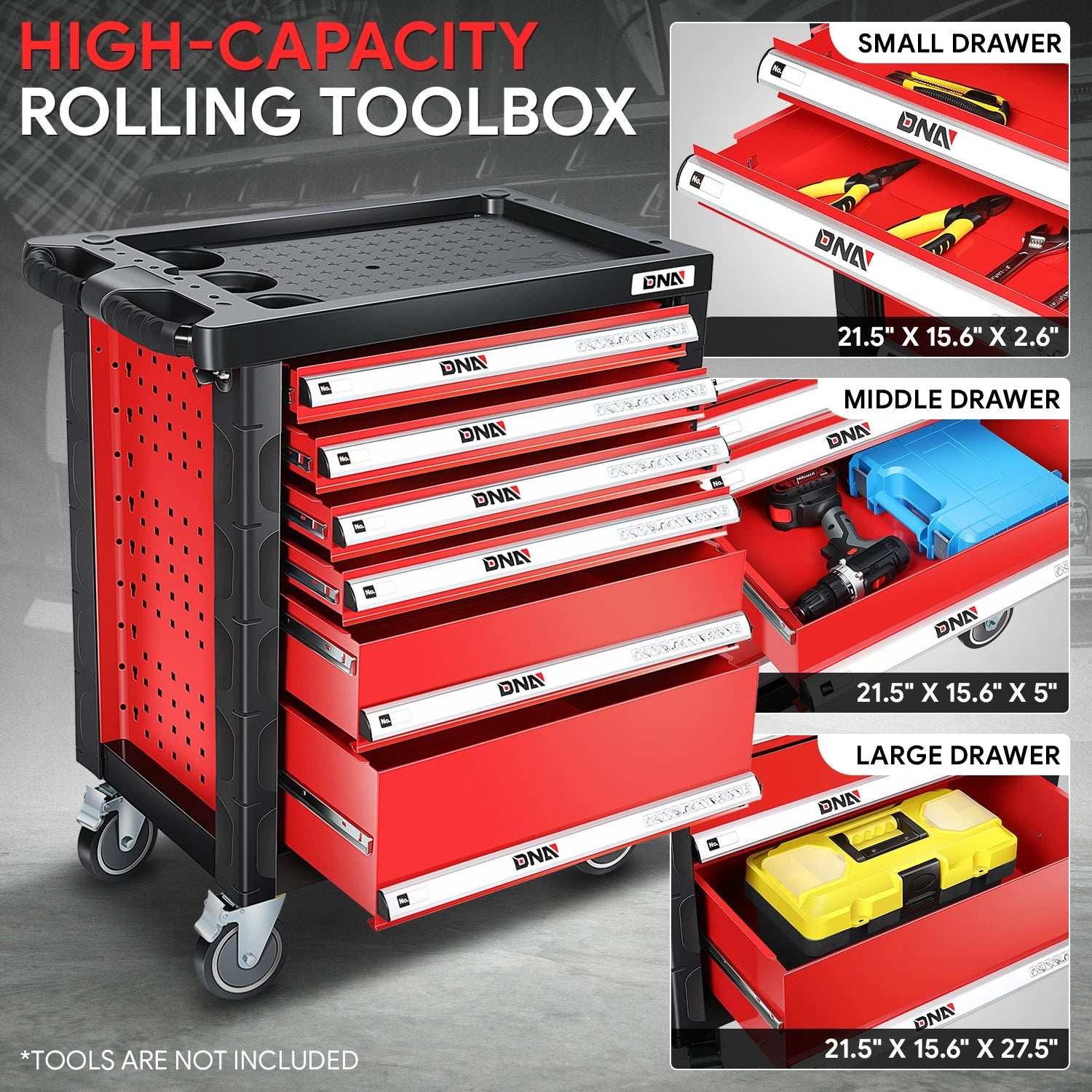 6-Drawer Rolling Tool Cart for Universal Use (2010–2023)