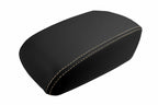 Leather Console Lid Armrest Cover for Ford Focus (2012–2018) Black Beige Stitch