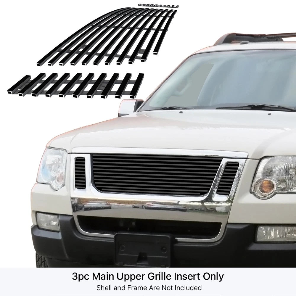 Stainless Black Billet Grille Insert for Ford Explorer Sport Trac (2007-2010)