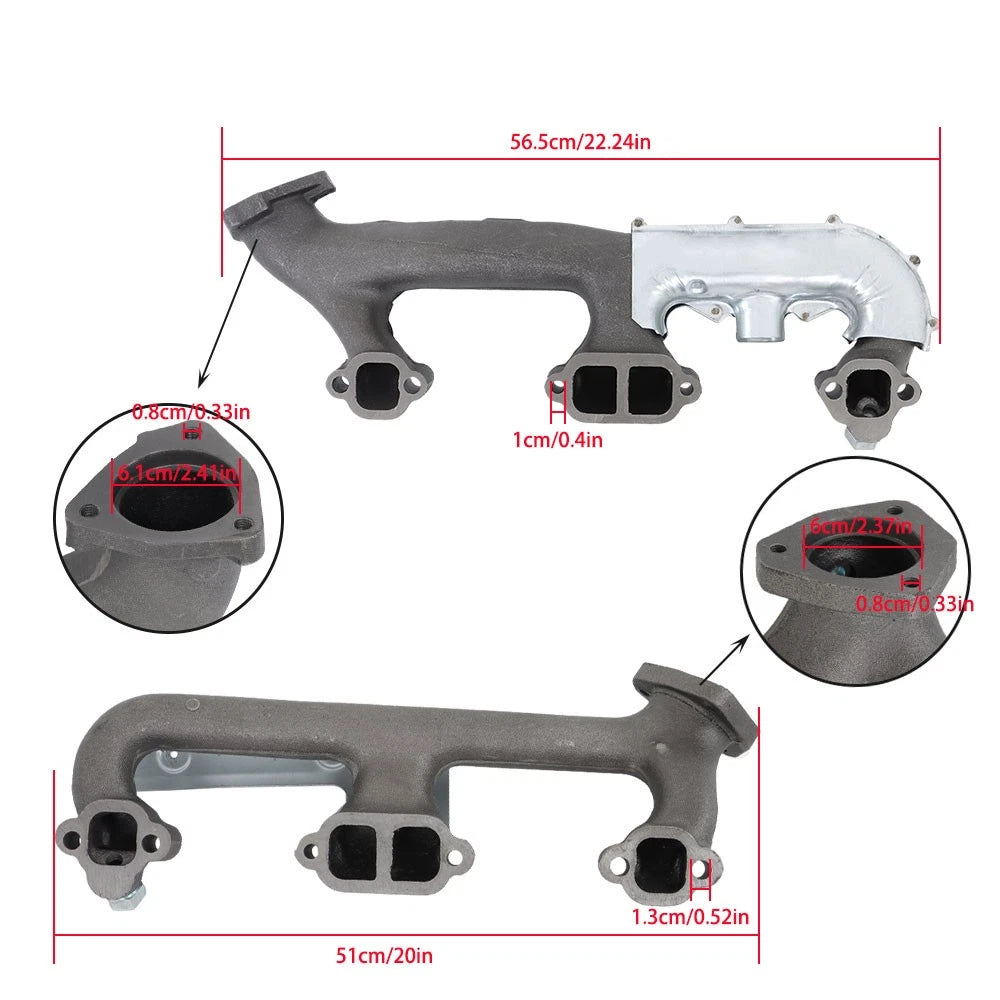 2Pcs Exhaust Manifold with Gasket Kit for GMC K1500 (1988-1995)