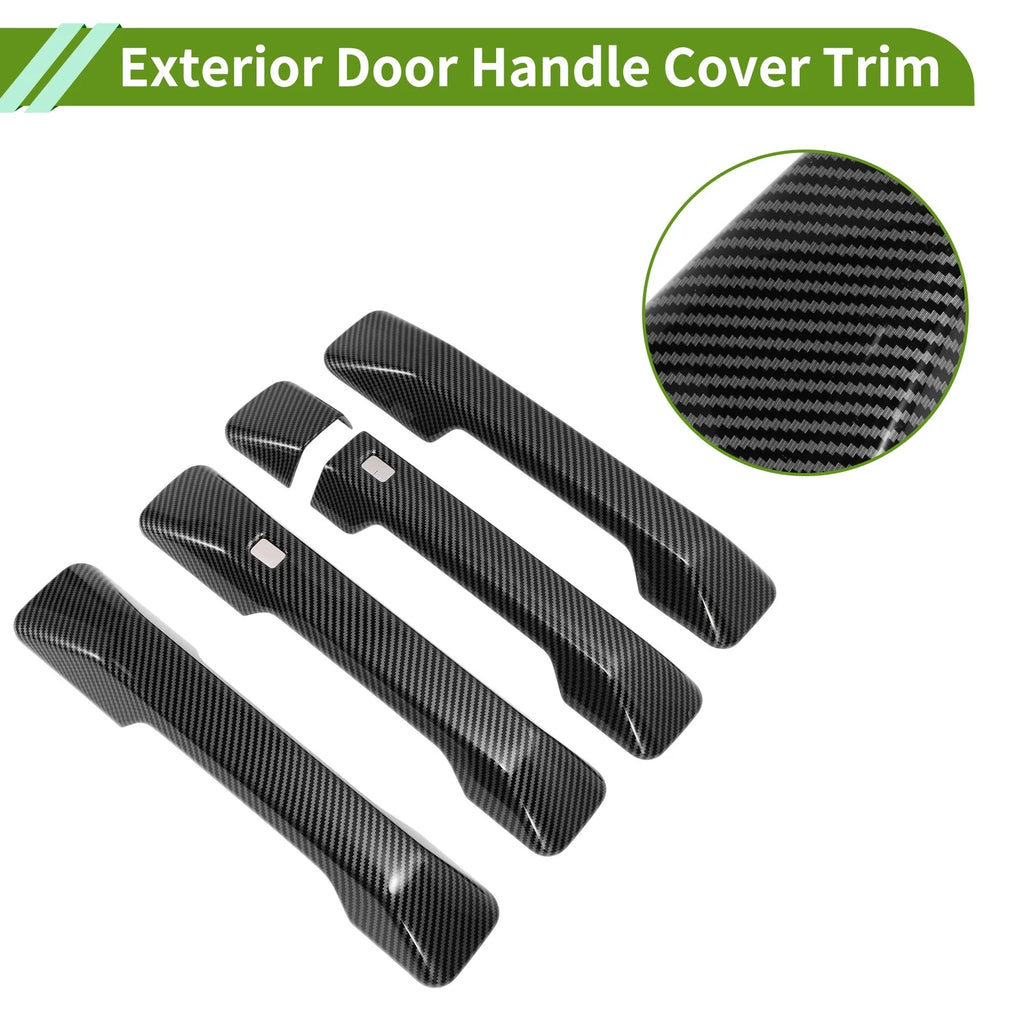 Exterior Door Handle Cover Trim for Ford Bronco (2021–2025) Carbon Fiber Black ABS